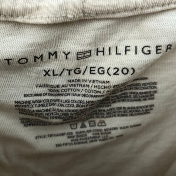 Tommy Hilfiger Mens T-Shirt Size XL Short Sleeve Beige Graphic Tee Casual Top - Picture 3 of 8